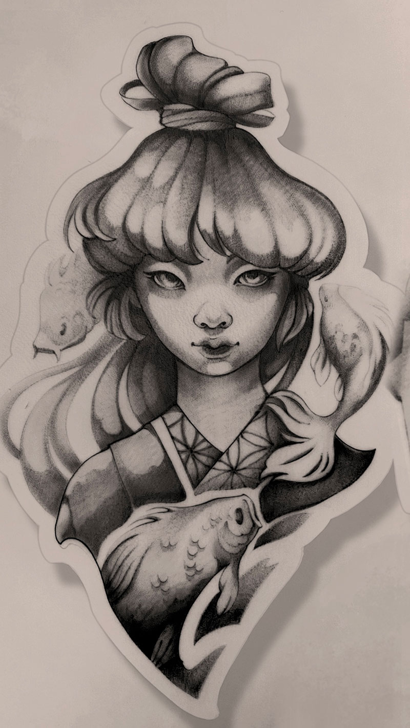 Student tattoo work