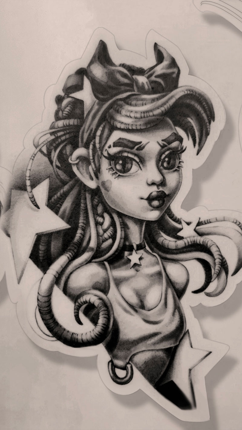 Student tattoo work