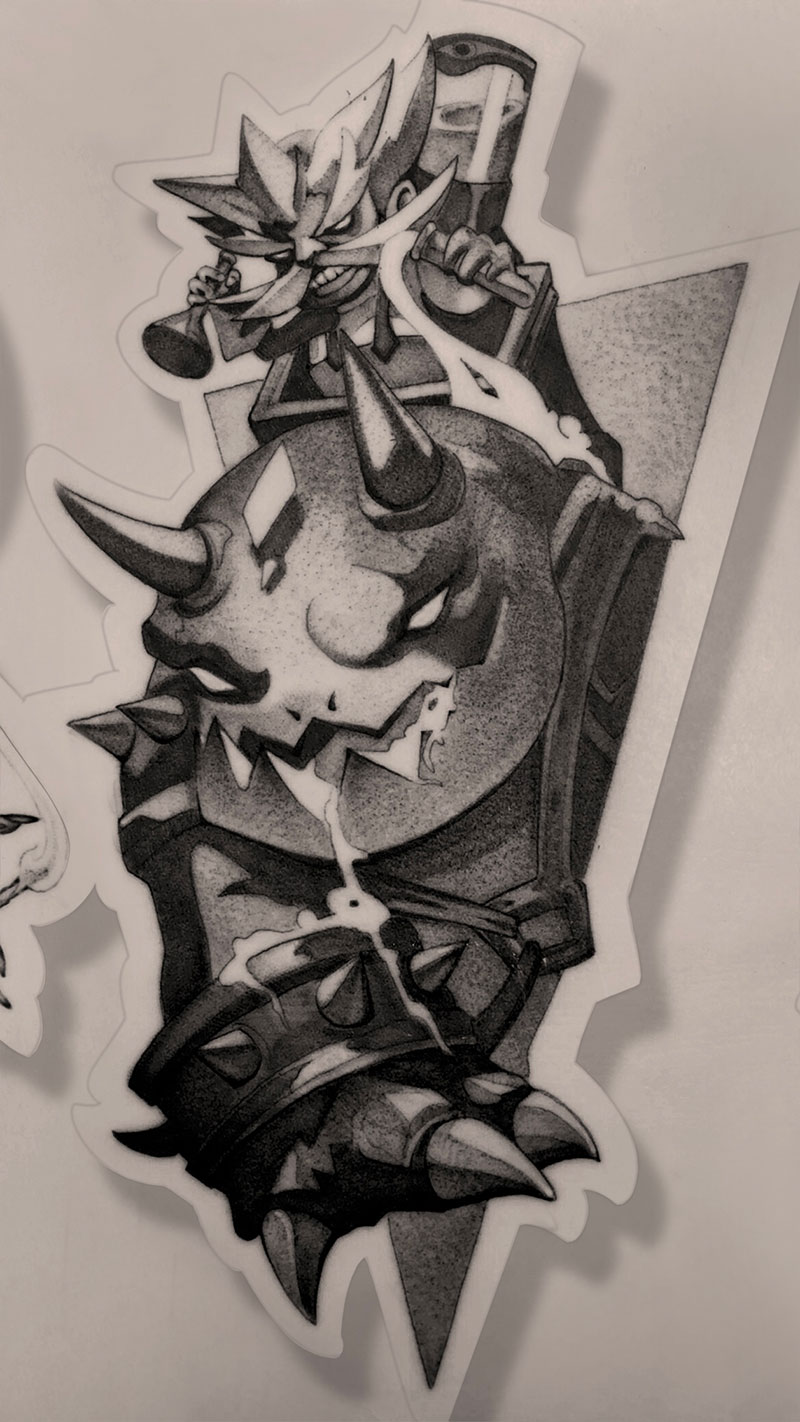 Student tattoo work