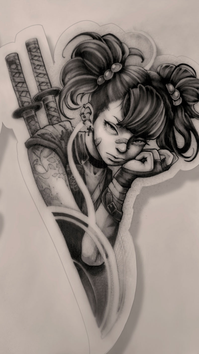 Student tattoo work